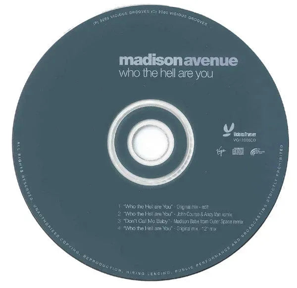 Madison Avenue : Who The Hell Are You (CD, Single)