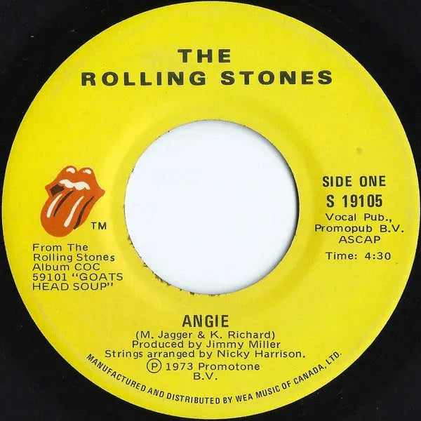 The Rolling Stones : Angie (7", Single)