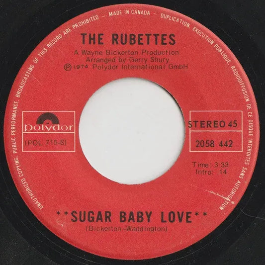 The Rubettes : Sugar Baby Love (7")