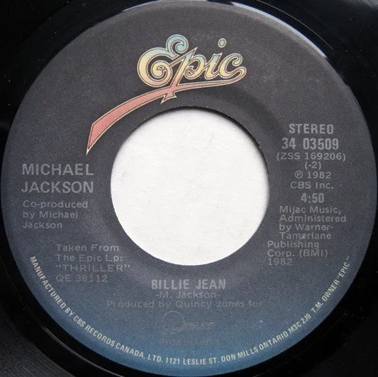 Michael Jackson : Billie Jean (7", Single)