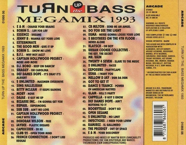 Various : Turn Up The Bass Megamix 1993 (CD, Mixed)