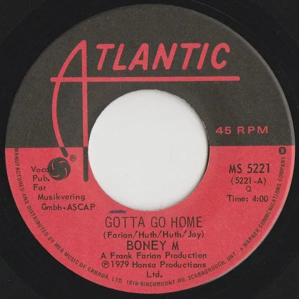 Boney M. : Gotta Go Home (7", Single)