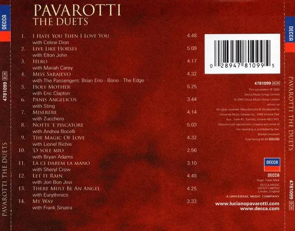 Luciano Pavarotti : The Duets (CD, Comp)