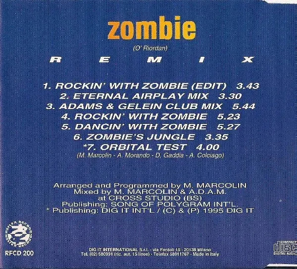 A.D.A.M. Featuring Amy : Zombie Remix (CD, Maxi)