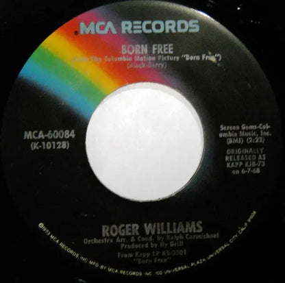 Roger Williams (2) : Somewhere, My Love / Born Free (7", RE)