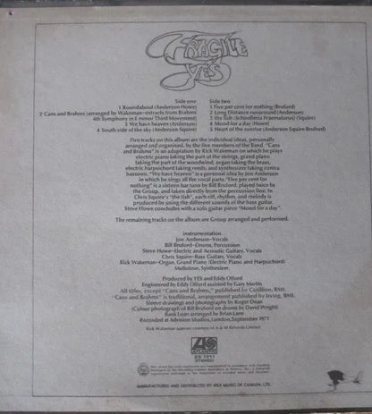 Yes : Fragile (LP, Album, Gat)