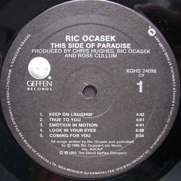 Ric Ocasek : This Side Of Paradise (LP, Album)