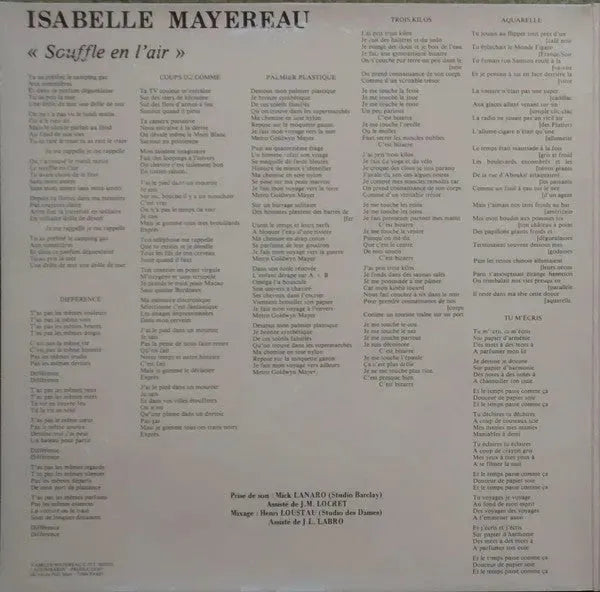 Isabelle Mayereau : Isabelle Mayereau (LP, Album)