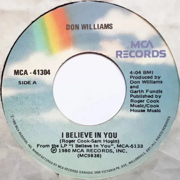 Don Williams (2) : I Believe In You (7", Single)