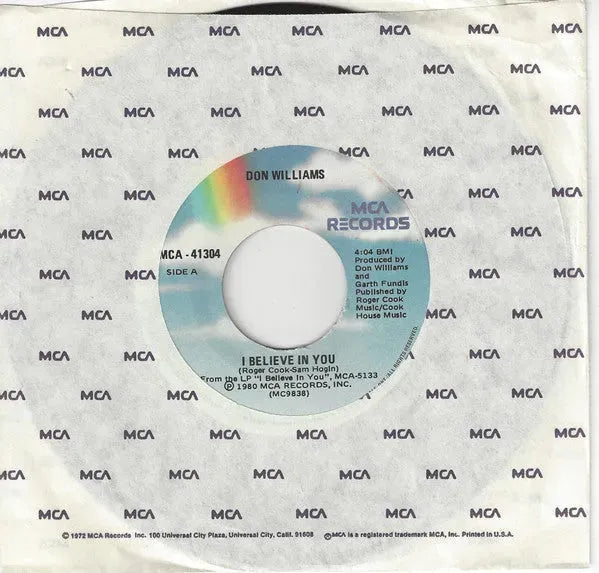 Don Williams (2) : I Believe In You (7", Single)