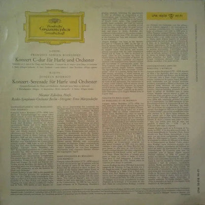 François-Adrien Boieldieu, Joaquín Rodrigo : Harfenkonzert C-Dur • Harp Concerto In C Major / Konzert-Serenade Für Harfe Und Orchester • Concert-Serenade For Harp And Orchestra (LP, Mono)