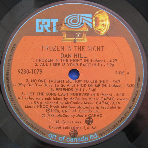 Dan Hill : Frozen In The Night (LP, Album)