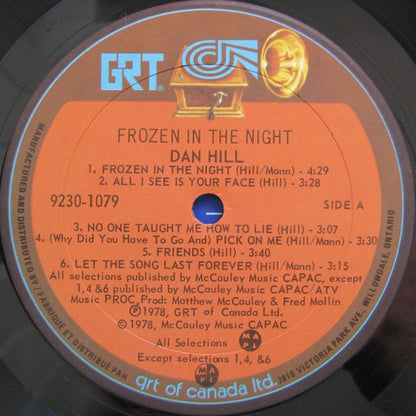 Dan Hill : Frozen In The Night (LP, Album)