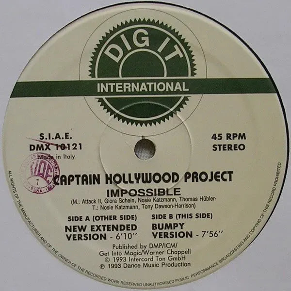 Captain Hollywood Project : Impossible (12")