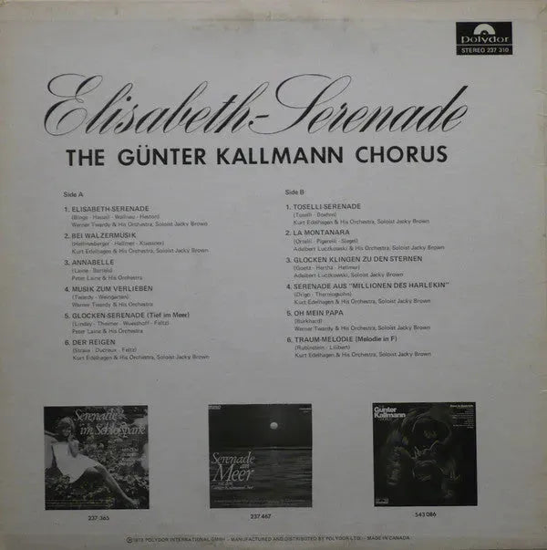 Günter Kallmann Chor : Elisabeth-Serenade (LP)