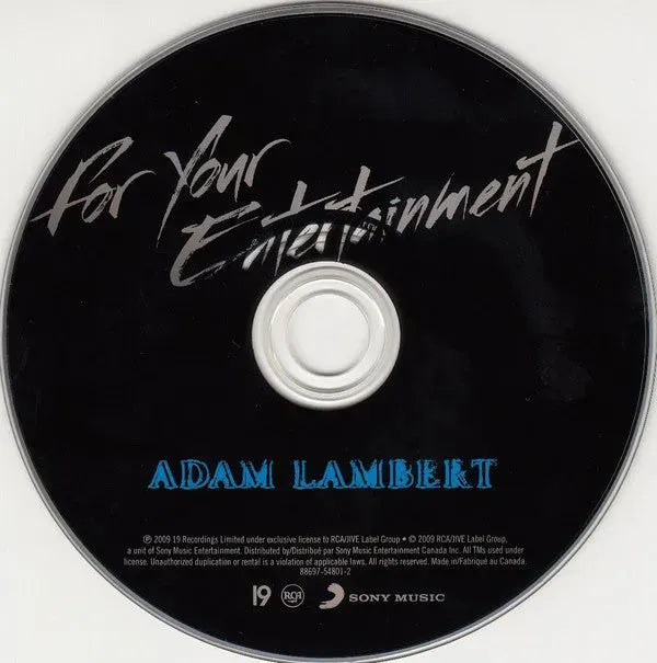 Adam Lambert : For Your Entertainment (CD, Album)