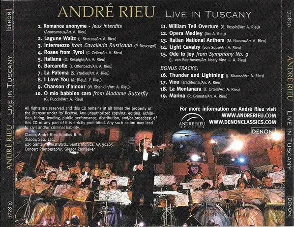 André Rieu : Live In Tuscany (CD, Album)