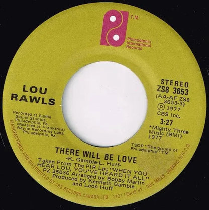 Lou Rawls : There Will Be Love / Unforgettable (7", Single)