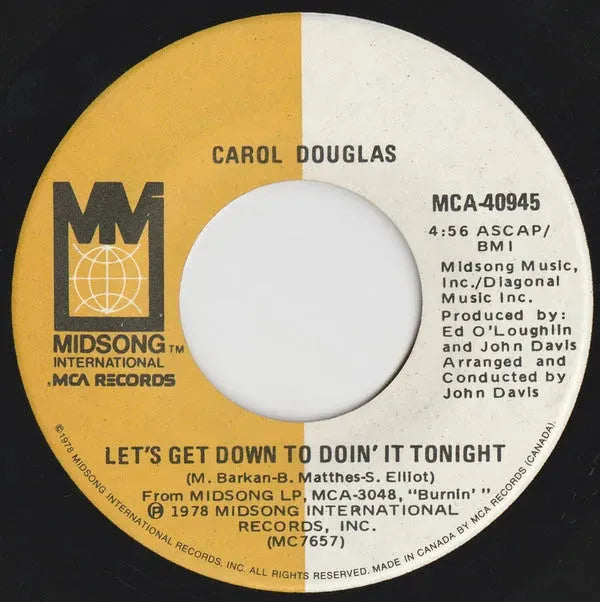 Carol Douglas : Burnin' (7", Single)