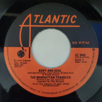 The Manhattan Transfer : Twilight Zone / Body And Soul (7")