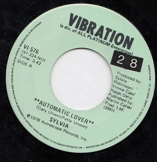 Sylvia Robinson : Automatic Lover (7")