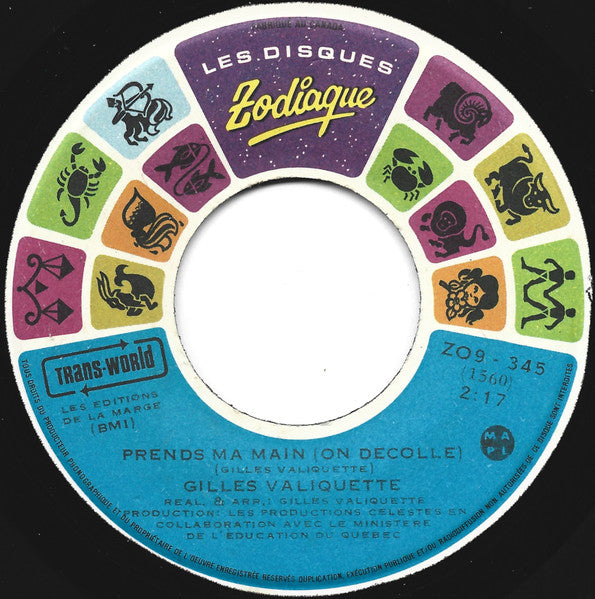 Gilles Valiquette, Hervé Brousseau : Prends Ma Main (On Decolle) (7", Single)