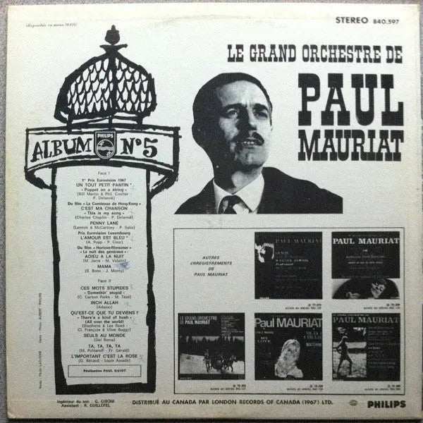 Le Grand Orchestre De Paul Mauriat : Album Nº 5 (LP, Album)