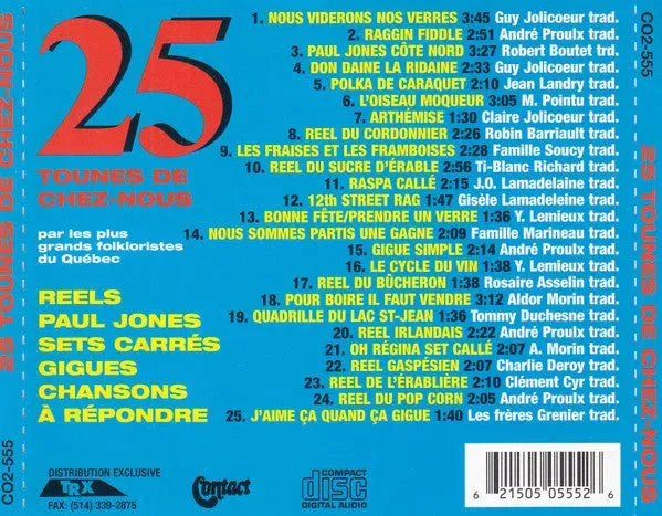 Various : 25 Tounes De Chez-Nous (CD, Comp)