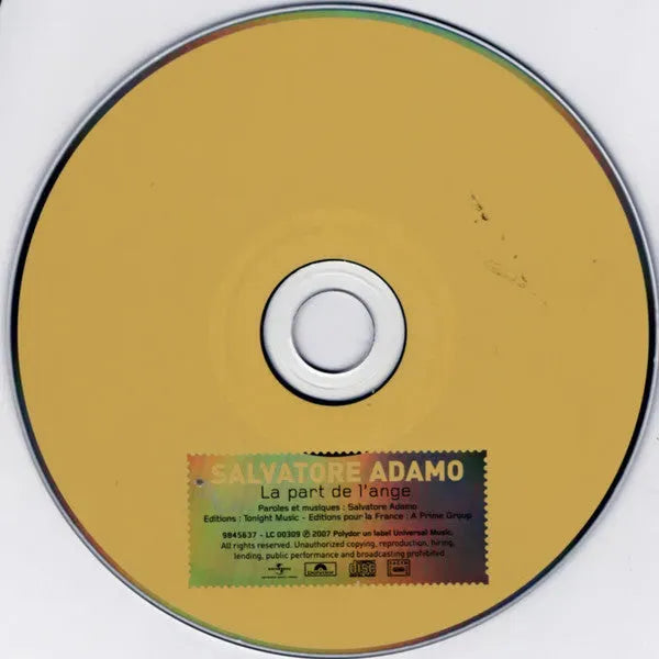 Adamo : La Part De L'Ange (CD, Album)