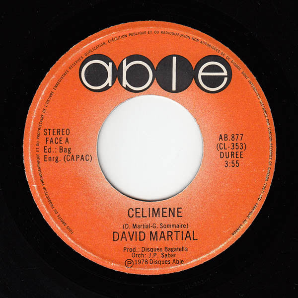 David Martial : Celimene (7", Single)