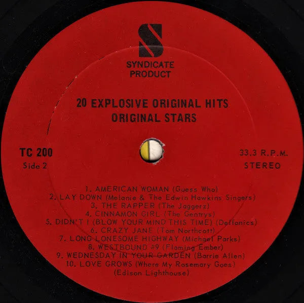 Various : 20 Explosive Hits By 20 Original Stars (LP, Comp)