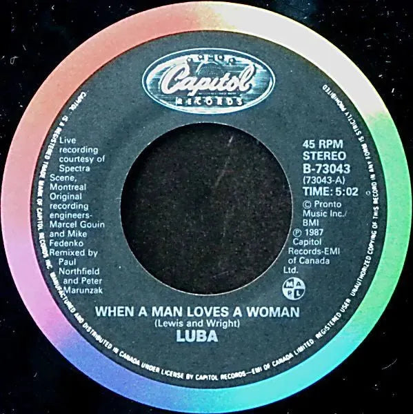 Luba : When A Man Loves A Woman (7", Single)