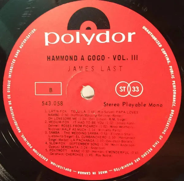 James Last & His Hammond Bar Combo : Hammond À GoGo 3 (LP, Album)