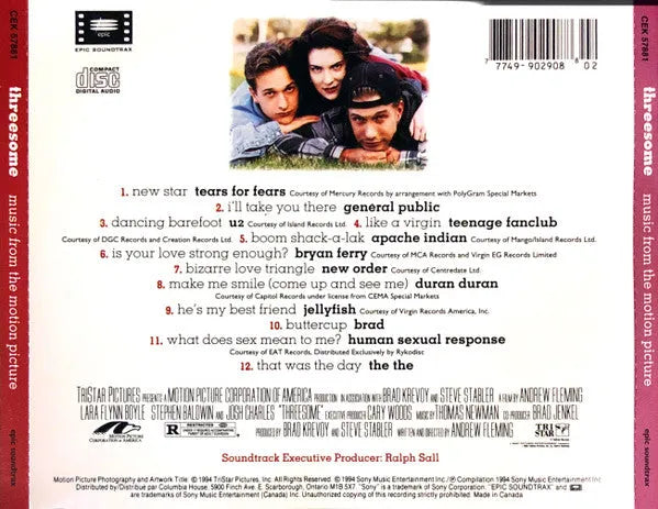 Various : Threesome: Music From The Motion Picture (CD, Comp, Club)