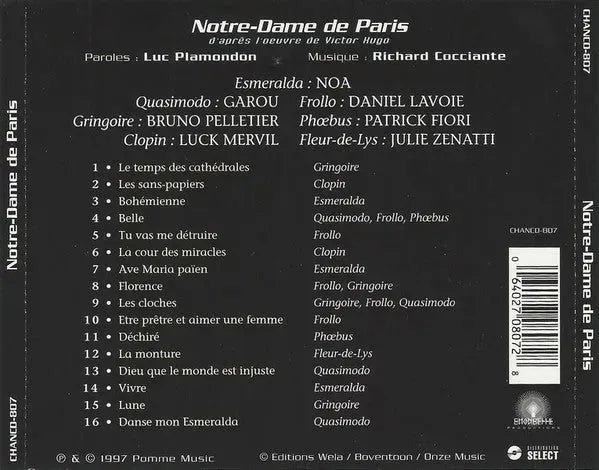 Luc Plamondon, Riccardo Cocciante, Victor Hugo : Notre-Dame De Paris (CD, Album)