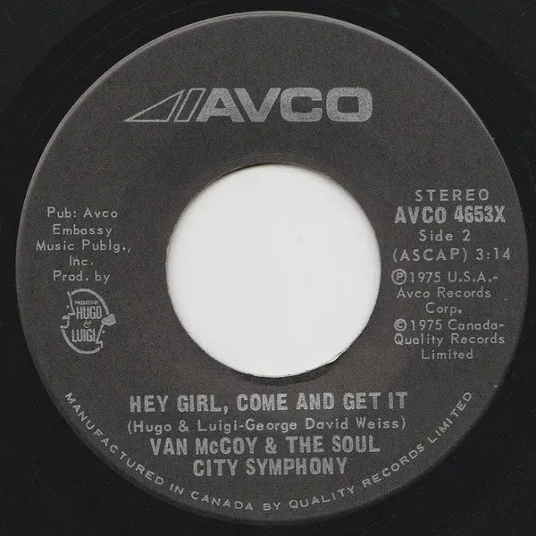 Van McCoy & The Soul City Symphony : The Hustle (7")