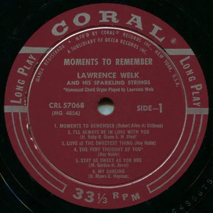 Lawrence Welk And His Sparkling Strings : Moments To Remember (LP, Album)