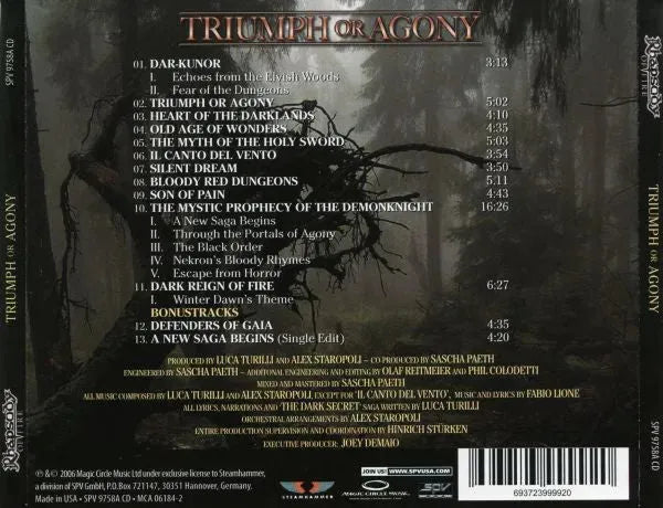 Rhapsody Of Fire : Triumph Or Agony (CD, Album)