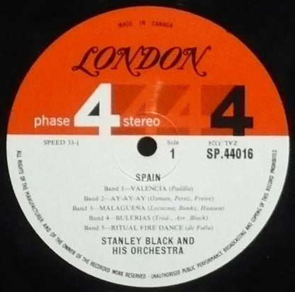 Stanley Black And His Orchestra* : Spain (LP, Album, Gat)