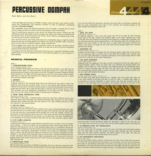 Rudi Bohn And His Band* : Percussive Oompah (LP, Album, Gat)