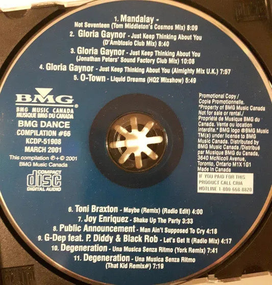 Various : BMG Dance Compilation #66 (CD, Comp, Promo)