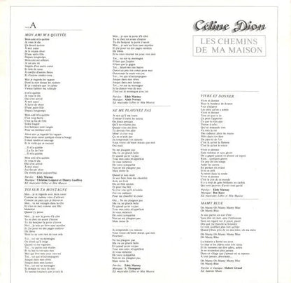 Céline Dion : Les Chemins De Ma Maison (LP, Album)