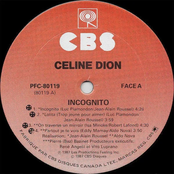 Céline Dion : Incognito (LP, Album)