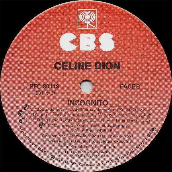 Céline Dion : Incognito (LP, Album)