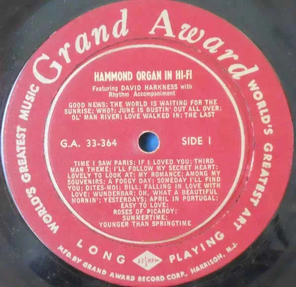 David Harkness : Hammond Organ In Hi-Fi (LP)