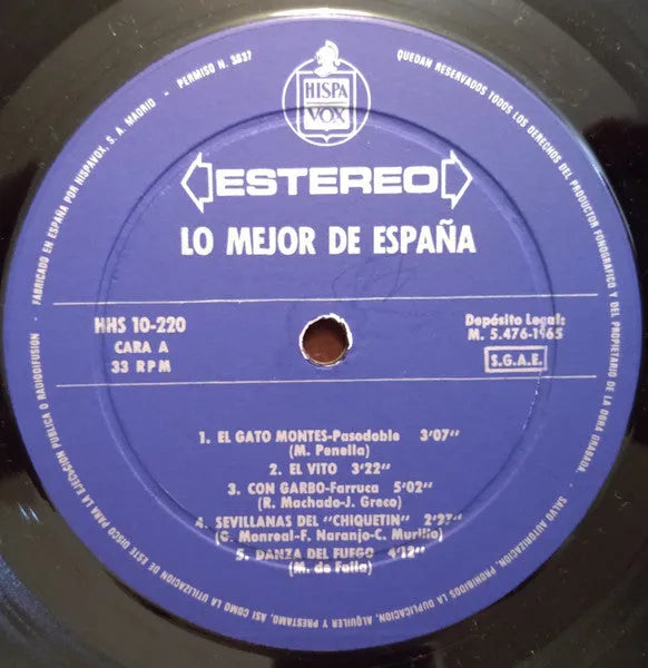 Various : Lo Mejor De España (LP, RE)