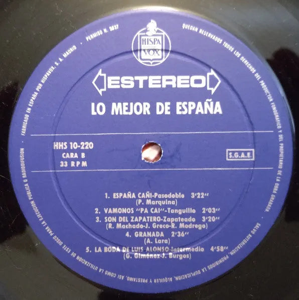 Various : Lo Mejor De España (LP, RE)