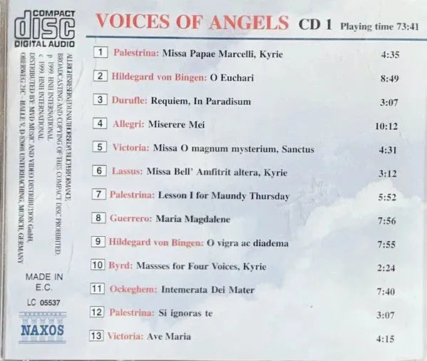 Various : Voices Of Angels CD 1 (CD, Comp)