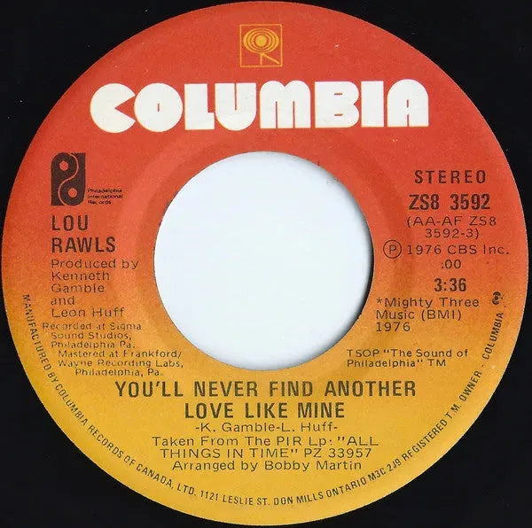 Lou Rawls : You'll Never Find Another Love Like Mine (7", Single)