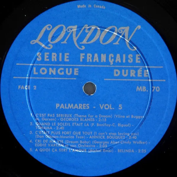 Various : Palmarès Vol. 5 (LP, Album, Comp)